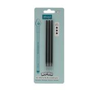 Mr. Wonderful - Lot de 3 recharges d'encre pour stylos effaçables - Noir - Encre gel thermosensible - Recharges de stylo