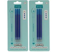 Mr. Wonderful - Lot de 6 recharges d'encre pour stylos effaçables - Bleu - Encre gel thermosensible - Recharges stylo