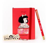 Mr. Wonderful Mafalda Set d'agenda annuel 2026 format de poche A6 2026 avec vue hebdomadaire + porte-clés + stylo