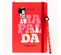 Mr. Wonderful Mafalda Set d'agenda annuel 2026 format Pocket A5 avec vue hebdomadaire + stylo effaçable Bobo