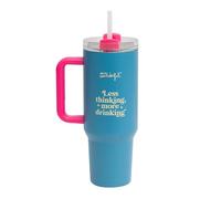 Mr.Wonderful - Mug take away thérmique 1,2 litres - Less thinking, more drinking - Fabriqué en Acier Inoxydable - Maintient la Chaleur et le Froid