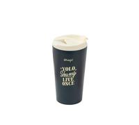 Mr.Wonderful - Mug take away thermique - You only live once - Fabriqué en Acier Inoxydable à Double Paroi - Maintient la Chaleur et le Froid