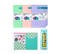 Mr. Wonderful Pack Back to Fun Soft Colours - Stylos Effaçables, Carnets A5 et Autocollants