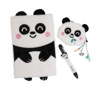 Mr. Wonderful - Set Cahier A5 + Porte-Monnaie + Stylo Effaçable - Papeterie originale - Idée cadeau - Bureau et École - Format A5 - Panda