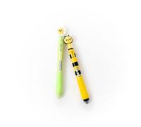 Mr. Wonderful - Set de 2 Stylos Effaçables Bo-Bo Click! Marguerite & Abeille - Gomme Intégrée à la Pointe et Prise Ergonomique - Encres Bleue et Noire