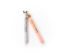 Mr. Wonderful - Set de 2 Stylos Effaçables Bo-Bo Click! Raton & Capybara - Gomme Intégrée à la Pointe - Encres Bleue et Noire