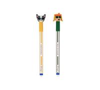 Mr. Wonderful Set de 2 Stylos Effaçables Bo-Bo Teckel et Bouledogue Français - Encre Bleue