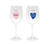Mr. Wonderful - Set de 2 Verres à vin - Bonnes Ondes et vin Qui abonde ! - Capacité des Verres : 475 ML