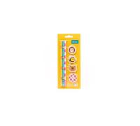 Mr. Wonderful Set de 3 Crayons, 3 Gommes et 1 Taille-Crayon Wonder Comic - Fournitures Scolaires