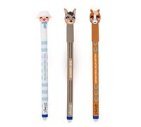 Mr. Wonderful Set de 3 Stylos Effaçables Bo-Bo Ferme Mouton, Âne et Cheval - Encre Bleue