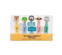 Mr. Wonderful Set de 5 Mini Surligneurs Pastel Wonder Comic - Surligneurs dans Trousse Transparente