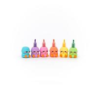 Mr. Wonderful Set de 6 Surligneurs Empilables Lazy Bo-Bo - Surligneurs de Couleurs - Papeterie Originale