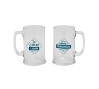 Mr. Wonderful Set de deux pots à bière pour prendre la vie fraîche et avec de la mousse, Multicolore (WOA11738ES)
