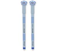 Mr.Wonderful - Stylo effaçable Bo-Bo Pufferfish - 1, 2, 3... splash ! - Stylo effaçable collection fonds marins (Lot de 2)