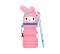 Mr. Wonderful - Trousse en Silicone Extensible + Stylo Effaçable Bo-Bo Hello Kitty - My Melody - Trousse À Fermeture Éclair Qui Se Déplie De 12,5 À 20 cm - Stylo Effaçable Bo-Bo À Encre Bleue Inclus