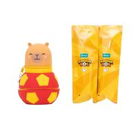 Mr. Wonderful Wonder Gol Trousse Extensible Espagne avec 2 Figurines, Trousse Scolaire en Silicone Style Ballon avec Capybara, Pot à Crayons Original (1 Espagne + 1 Surprise)