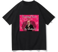 Mr. Worldwide Says to Live Laugh Love Pinrt Tshirt Men Fashion Cotton Tees Short Sleeves Man Oversized T-Shirts Streetwear Black M