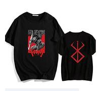 MR.YATCLS Berserk Tshirt - Anime Japonais Manga Berserk T-Shirt Imprimé Unisexe - Anime Cosplay Costume Col Rond Manches Courtes Tee Hommes/Femmes