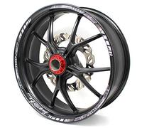 MR003 Lot de 18 autocollants pour bord de jante Neon Line avec autocollant de fond de jante - Kit complet - Finest Folia adapté aux jantes de moto, voiture, vélo de 17", 16", 18" et 19" (blanc