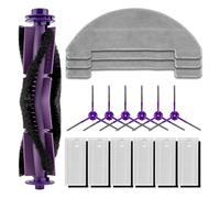 MR1 SE Lot de 16 pièces de rechange compatibles avec aspirateur robot MONSGA MR1 SE, 1 brosse à rouleau, 6 brosses latérales, 6 filtres HEPA avec filtres en mousse, 3 serpillères, kit d'accessoires
