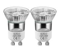 MR11 GU10 230V Ampoules, Socle GU10 Bi-Pin 45°Angle de Rayonnement, Dimmable Spot Blanc Chaud 2800K, pour éclairage d'accentuation, hotte, Rail, Plafonnier, Bougeoir, Ampoules Décoratives, 2 Pièces