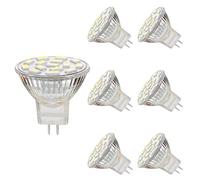 MR11 GU4.0 3.5W Ampoules LED, équivalent à 25-35W ampoules halogènes, GU4.0 Base AC/DC 12V, 350LM, faisceau de 120°, luminaires encastrés, éclairage sur rail 6000K, 6 pièces