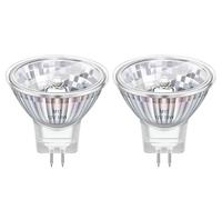 MR11 GU4 12V 10W Ampoules Halogènes, GU4 Bi-Pin 30°Angle de Rayonnement, Dimmable Spot Halogène Blanc Chaud 2800K, 35mm*35mm, Ampoule de Remplacement pour Arbre de Noël en Fibre Optique, 2 Pièces