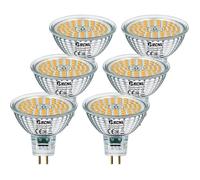 MR16 LED 12V GU5.3 Blanc Chaud 5W Ampoule Equivalent à 35W Halogène Lampe GU 5.3 2800K 400 Lumen Spot 120°Faisceaux Lot de 6