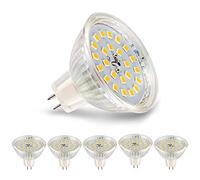 MR16 LED LED Lampes Blanc chaud 2700K MR5.3 LED 5W Remplacement de la lampe halogène de 50W 40W 35W, ampoules à LED de 500% 120 ° ANGLE ABSTRAH, AC / DC 12V, HIGH CRI 83 RA, pas Dimmable, 5 pack