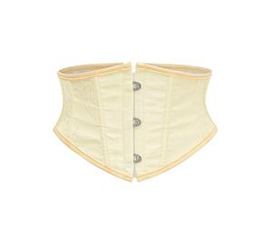 Mrat Corset large élastique à lacets pour robes vintage steampunk corset sous la poitrine costume gothique pour femme élégant et robuste baleines en acier, Jaune #01, XS