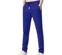 Mrat Pantalon extensible pour homme à séchage rapide - Coupe ample - Coupe ajustée - Coupe classique - Pantalon plissé infroissable - Cordon de serrage - Poches - Taille élastique - Grande taille M