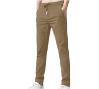 Mrat Pantalon extensible pour homme à séchage rapide - Coupe ample - Coupe ajustée - Coupe classique - Pantalon plissé infroissable - Cordon de serrage - Poches - Taille élastique - Grande taille