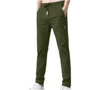 Mrat Pantalon extensible pour homme à séchage rapide - Coupe ample - Coupe ajustée - Coupe classique - Pantalon plissé infroissable - Cordon de serrage - Poches - Taille élastique - Grande taille