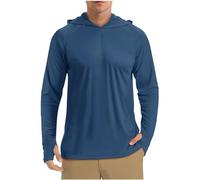 Mrat Sweat à capuche à manches longues pour homme avec protection solaire UPF 50+ - T-shirt de performance à séchage rapide - Léger et respirant avec trous pour les pouces - Veste anti-UV athlétique -