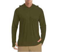 Mrat Sweat à capuche à manches longues pour homme avec protection solaire UPF 50+ - T-shirt de performance à séchage rapide - Léger et respirant avec trous pour les pouces - Veste anti-UV athlétique -