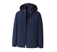 Mrat Veste imperméable pour homme grande taille 3-en-1 coupe-vent à capuche respirante manteau thermique extérieur polaire duveteuse chaude veste de ski avec poches vêtements de sport d'hiver