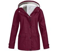 Mrat Veste pour femme, manteau doublé en polaire, imperméable, coupe-vent, manteau de pluie pour femme, veste chaude pour l'extérieur, légère, séchage rapide, veste d'hiver chaude, trench, randonnée