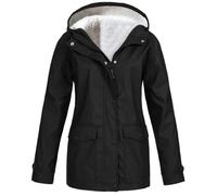 Mrat Veste pour femme, manteau doublé en polaire, imperméable, coupe-vent, manteau de pluie pour femme, veste chaude pour l'extérieur, légère, séchage rapide, veste d'hiver chaude, trench, randonnée