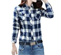 Mrat Vestes doublées en polaire pour femme - Chemise en flanelle à carreaux avec poche - Manches longues boutonnées - Manteau d'hiver chaud pour femme - Chemises pelucheuses et moelleuses - Sweatshirt