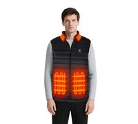 MRAWARM Gilet Chauffant pour Homme Femme avec 6 Zones de Chauffage, 3 Niveaux de Température (FR/ES, Alpha/lettres, L, Taille normale, Taille normale, Black-EU)