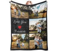 Mraxovid Couverture personnalisée avec photo, cadeau pour adultes et enfants, cadeau pour maman, papa, petit ami, petite amie, 125 x 150 cm