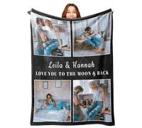 Mraxovid Couverture personnalisée avec photos personnalisées, cadeau souvenir avec collage de texte photo, couverture personnalisée pour famille, maman, papa, enfants, épouse, amis, 170 x 230 cm