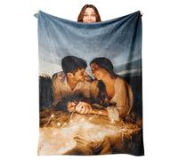 Mraxovid Couverture personnalisée avec photos personnalisées, cadeau souvenir avec collage de texte photo, couverture personnalisée pour famille, maman, papa, enfants, épouse, amis, 125 x 150 cm