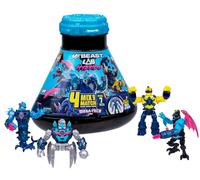 MrBeast Lab Mega Pack Hybrides, révèle différentes pièces hybrides pour créer 4 figurines Mix & Match, plus 7 accessoires de combat, fusionner des millions de combinaisons de bêtes, collectez 20 bêtes