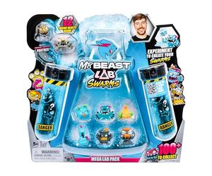 MrBeast Lab Swarms Chaos Chomper, Verse de l’eau, secoue et découvre douze créatures de 2,5 cm à collectionner, Plus de 100 à collectionner, Contient une panthère en édition spéciale