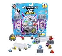 MRBEAST LAB Swarms Collection Hyper Fusion, Collectionne + de 100 créatures Uniques, Coffret Méga Labo avec 14 Micro-créatures, 14 Autocollants et 4 Capsules de Fusion pour créer Ton labo MrBeast