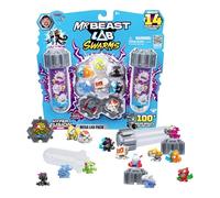 MrBeast Lab Swarms Hyper Fusion Méga Labo, 14 Micro-créatures | 14 autocollants et 4 capsules de fusion pour créer ton labo, 100+ créatures uniques à collectionner ; 5 ans
