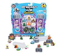 MrBeast Lab Swarms Hyper Fusion Méga Labo 14 pièces | 14 autocollants et 4 capsules de fusion pour créer ton labo, 100+ créatures uniques à collectionner ; 5 ans