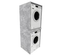 MRBLS_HOME Armoire pour machine à laver et sèche-linge 66x180x51,2 cm - Béton