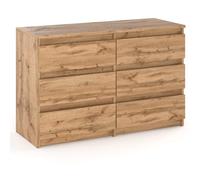 MRBLS_HOME Commode à 6 tiroirs - En bois - 100 x 71,5 x 33,5 cm (l x H x P) - Commode étroite pour chambre à coucher et couloir - Étagère avec tiroirs - Armoire avec tiroirs (Wotan)